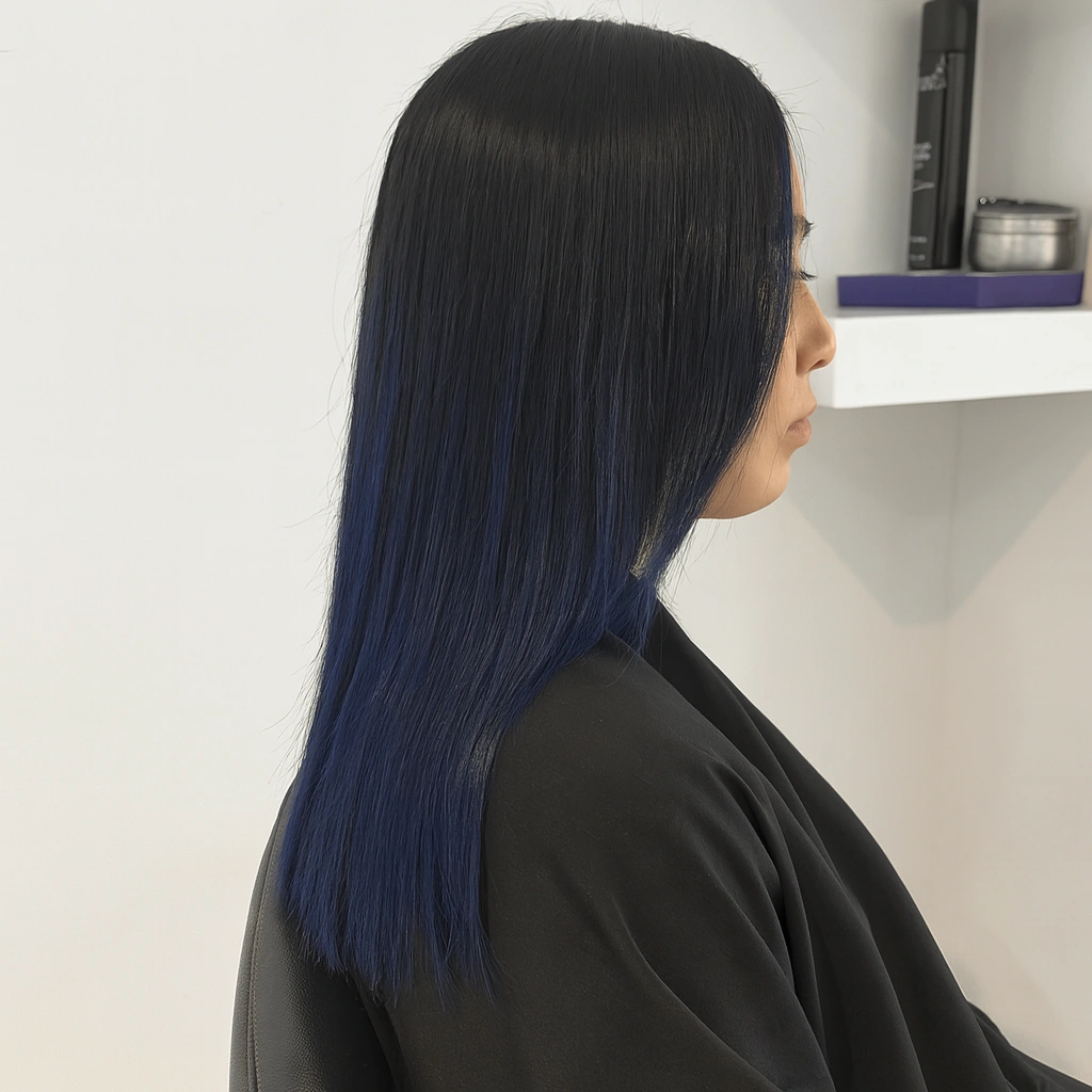 Asian blue hair colour