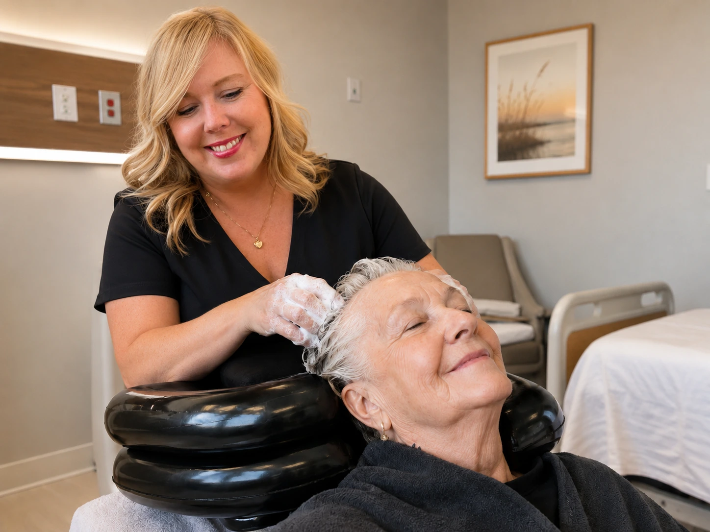 Compassionate hair care during hospital stays and rehabilitation