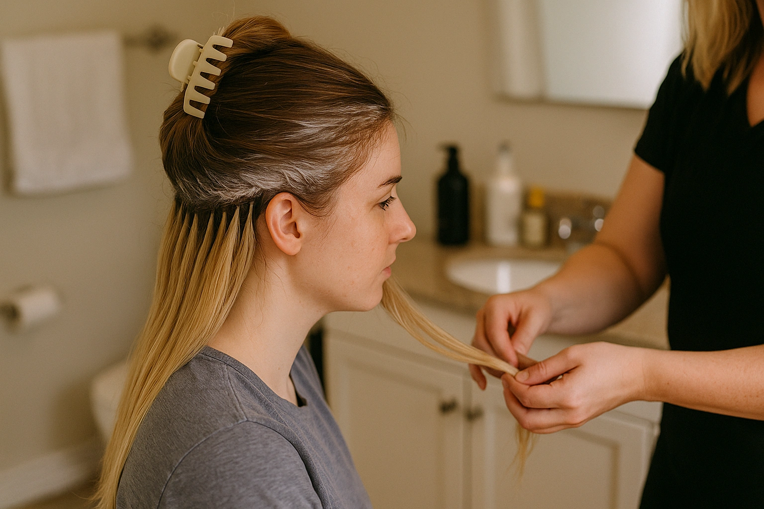 Professional hair treatment services including deep conditioning, keratin treatments, and scalp care for healthy, beautiful hair